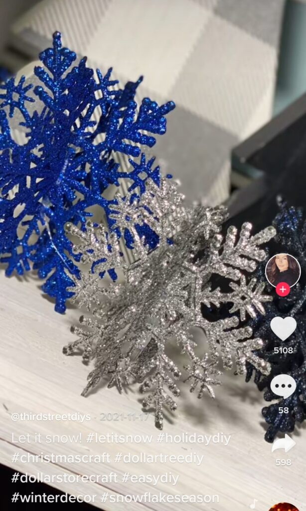 DIY Winter Home Snowflake table decorations