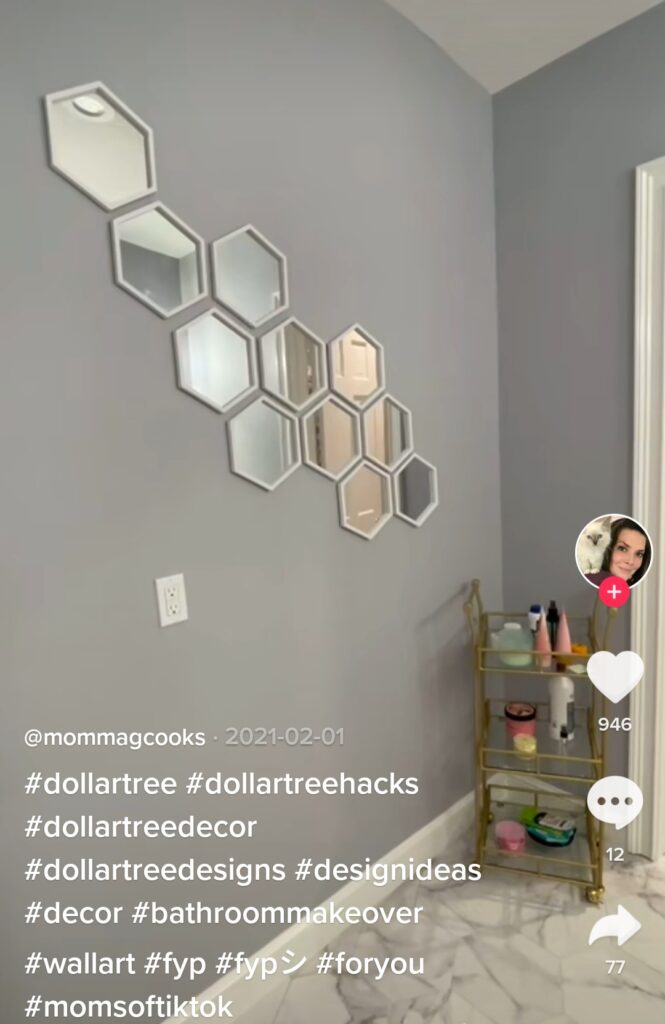 DIY Dollar Store Bathroom Mirror Wall Decor