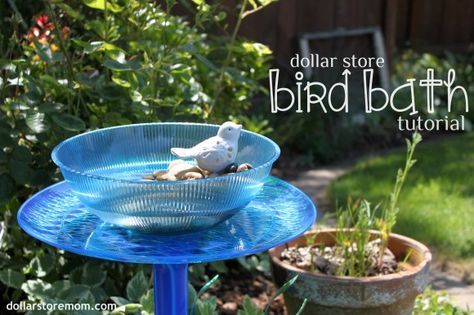 Dollar Store Garden Decor Bird Bath