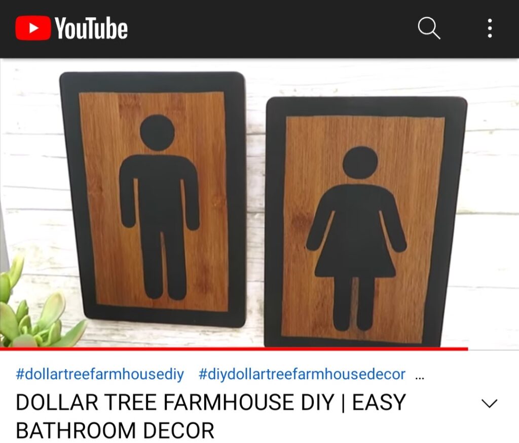 Dollar Tree DIY Farmhouse Bathroom Sign Decor