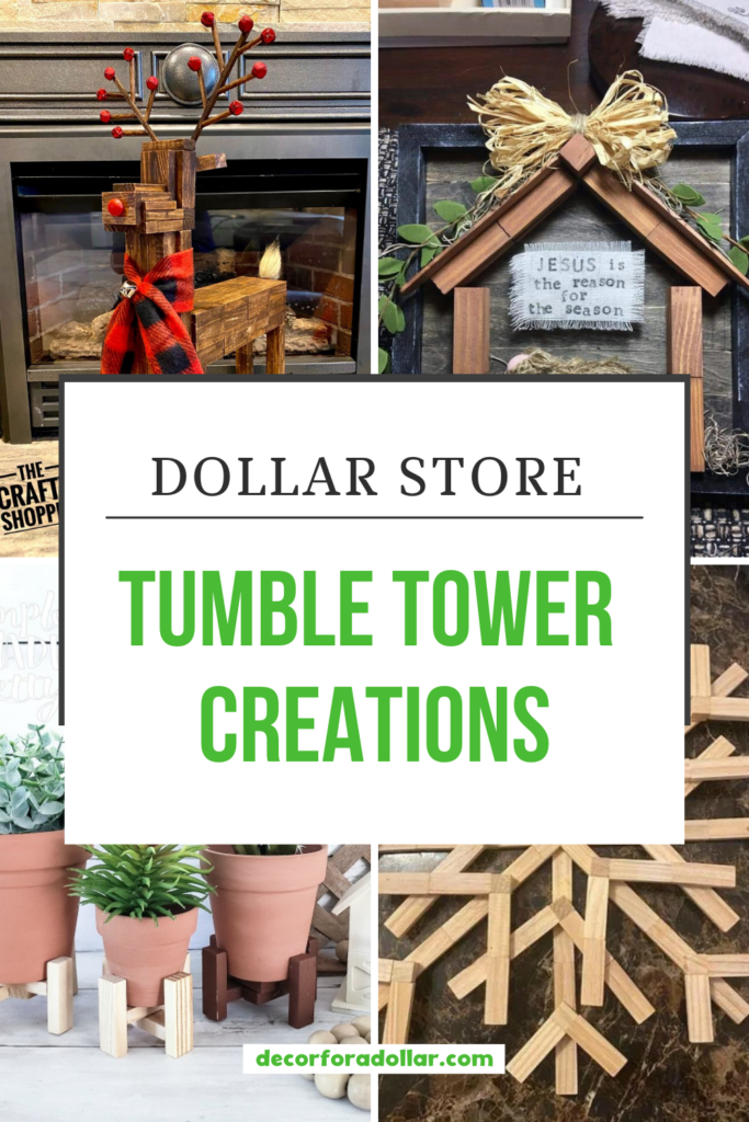 Dollar Store Tumble Tower Creations