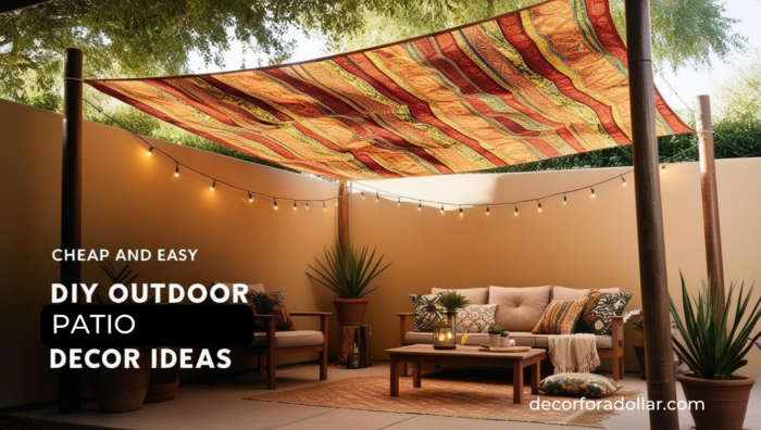 DIY Fabric Canopy Patio Decor