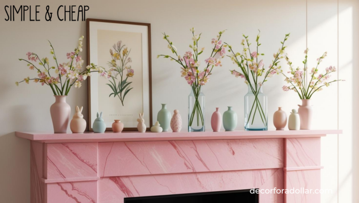 Spring mantel decor, Spring Living Room Decor