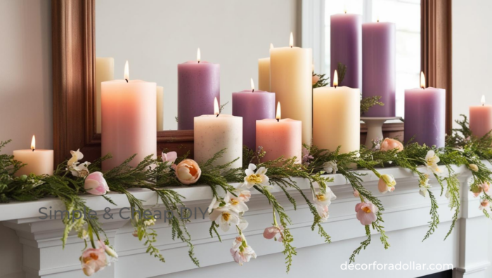 Spring mantel decor, Spring Living Room Decor