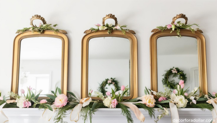 Spring mantel decor, Spring Living Room Decor