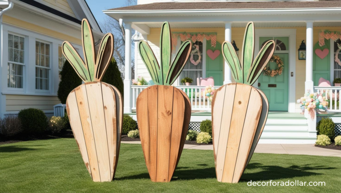 Oversized Carrots, Front Porch Easter Decor