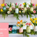 Spring mantel decor, Spring Living Room Decor