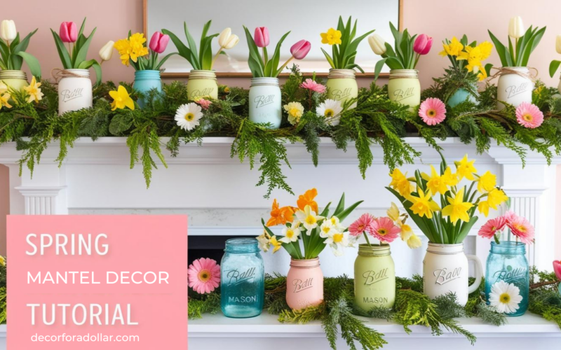 Spring mantel decor, Spring Living Room Decor