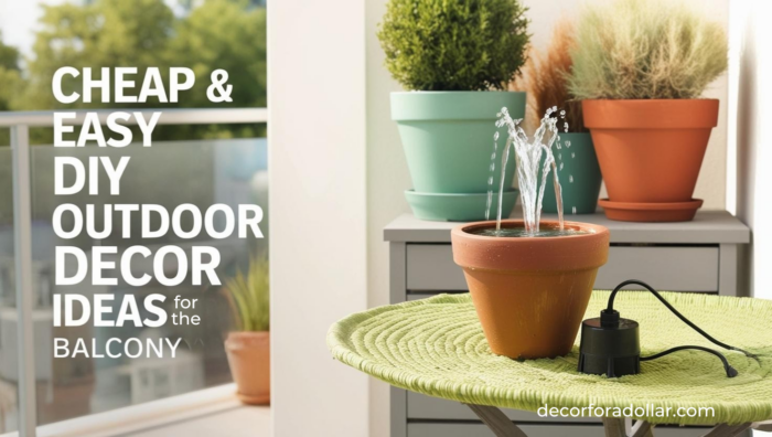 DIY Outdoor Water Fountain Balcony Decor