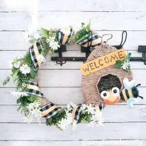 Spring wreath, bee themed wreaths, floral wreaths