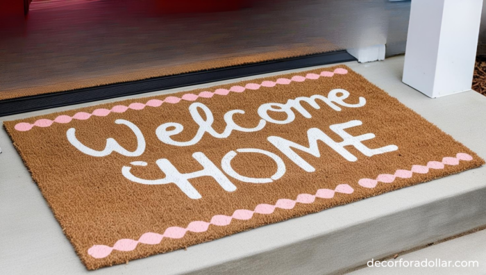 Dollar Store DIY Painted Welcome Mat