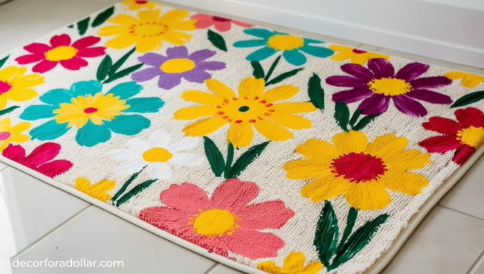 Spring DIY floral bath mat