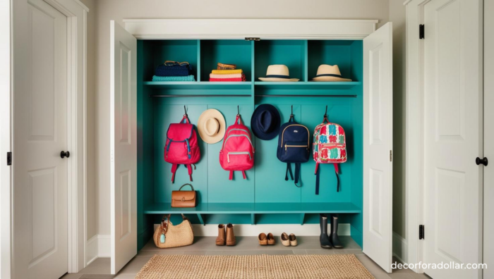 Mudroom Entryway Ideas Cheap Colorful Cabinets