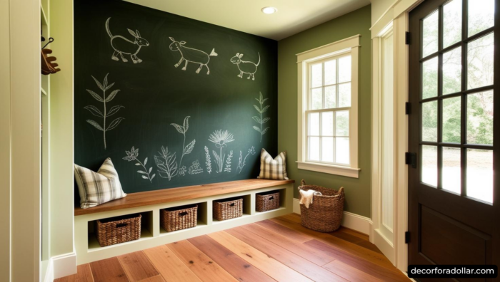 Mudroom Entryway Chalkboard Wall Ideas Cheap