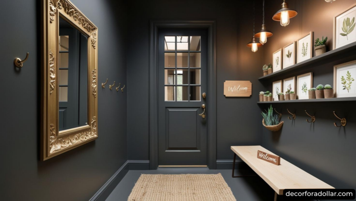 Small Entryway with bench, Moody Entryway