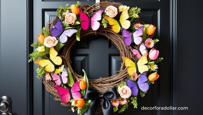 Butterfly and Flower Wreath