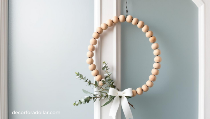 Wooden Bead Spring Wreath