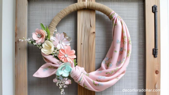 Upcycled Scarf Wreath