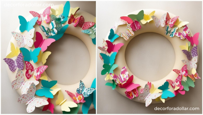 Paper Butterflies Wreath