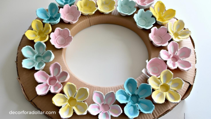 Egg Carton Flower Wreath