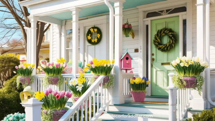 Spring Front Porch Decor, Easter Front Porch