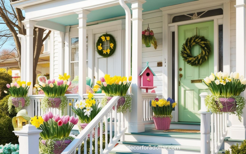 Spring Front Porch Decor, Easter Front Porch